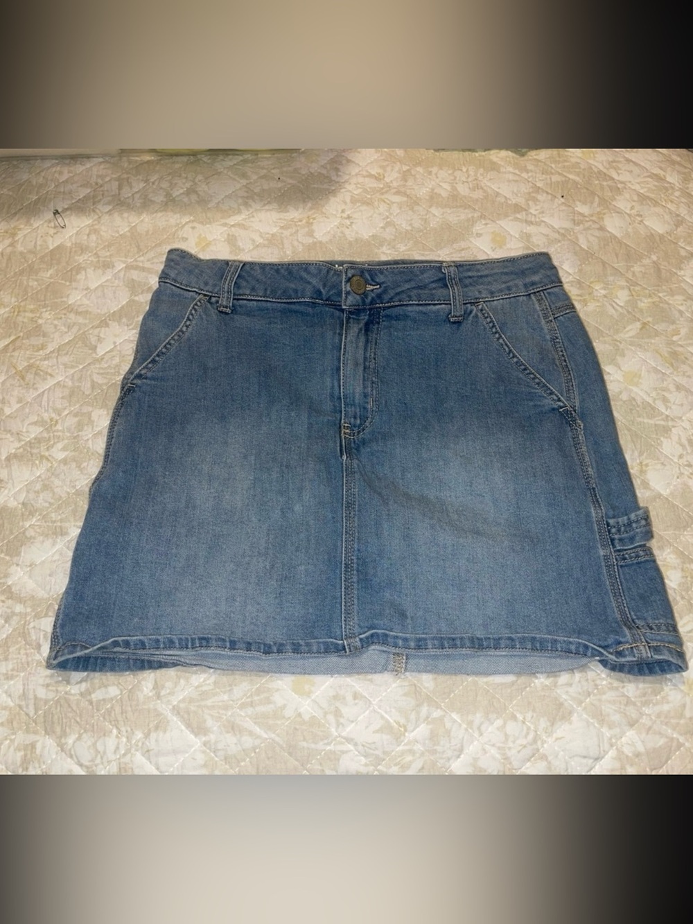 Hippie Girl High Rise Denim Skort in Light Blue